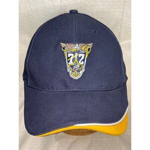 Navy Blue Cap Hat "Tried & True with 72" Adjustable Baseball Dad Hat yellow trim